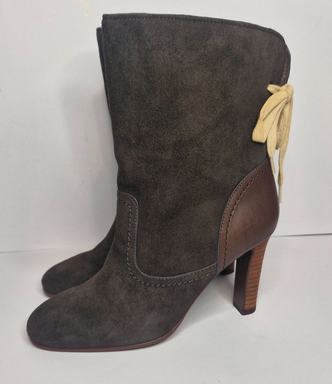 See By Chloe Lace Up Suede Brown Boots Very Good Condition Sz 37 /AU6.5 Soft