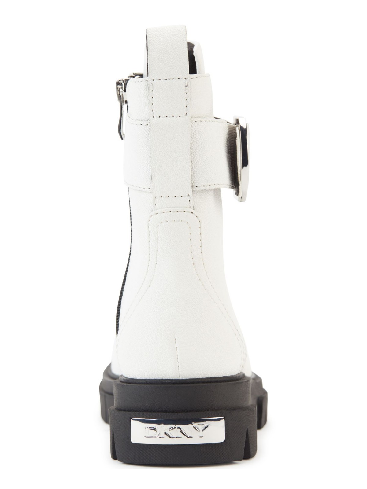 DKNY Womens White 1″ Platform Pull Tab Laina Toe Wedge Leather Booties 9.5 M