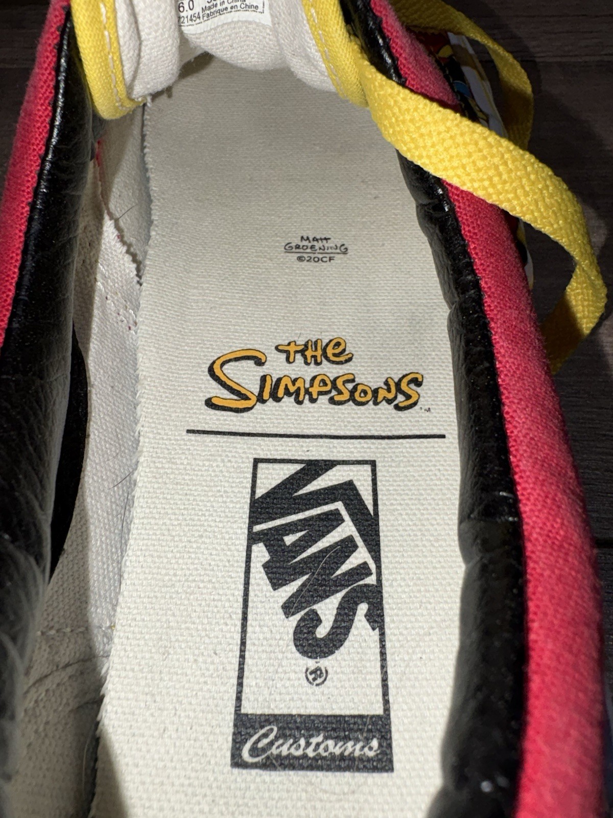 Vans THE SIMPSONS X Customs Bart & Homer Checker Sneakers Shoes Womens Size 8.5