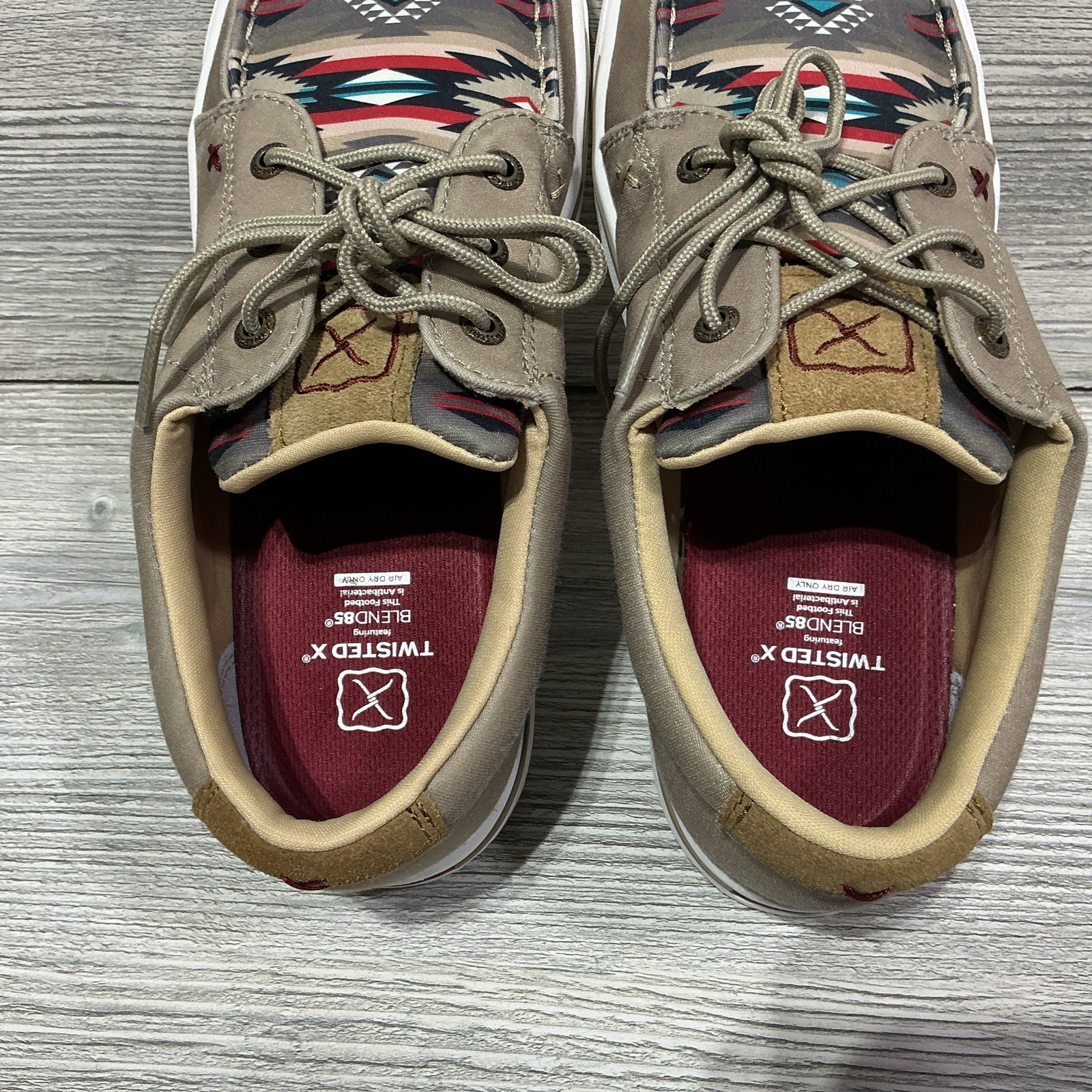 Twisted X Aztec Silver Sage Slip On Boat Casual Shoes WCA0097 Size 10 M