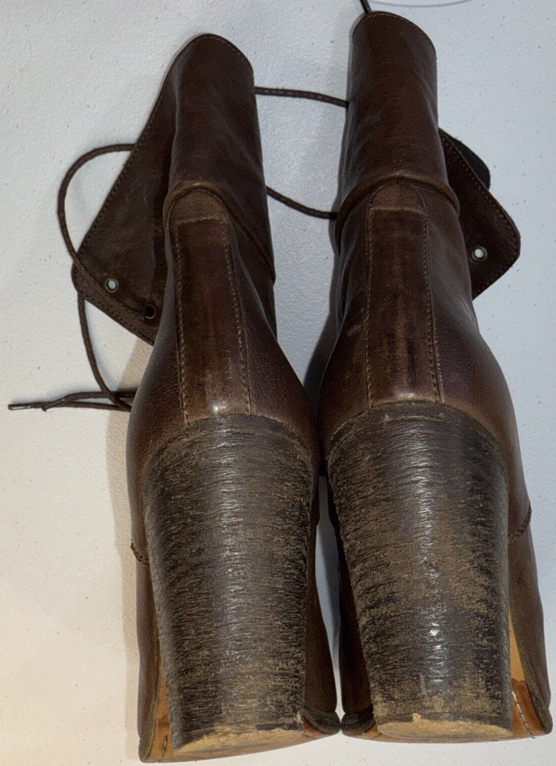 Rag & Bone Heeled Brown Boho Classic Designer Lace Up Italian Leather Boots 39.5