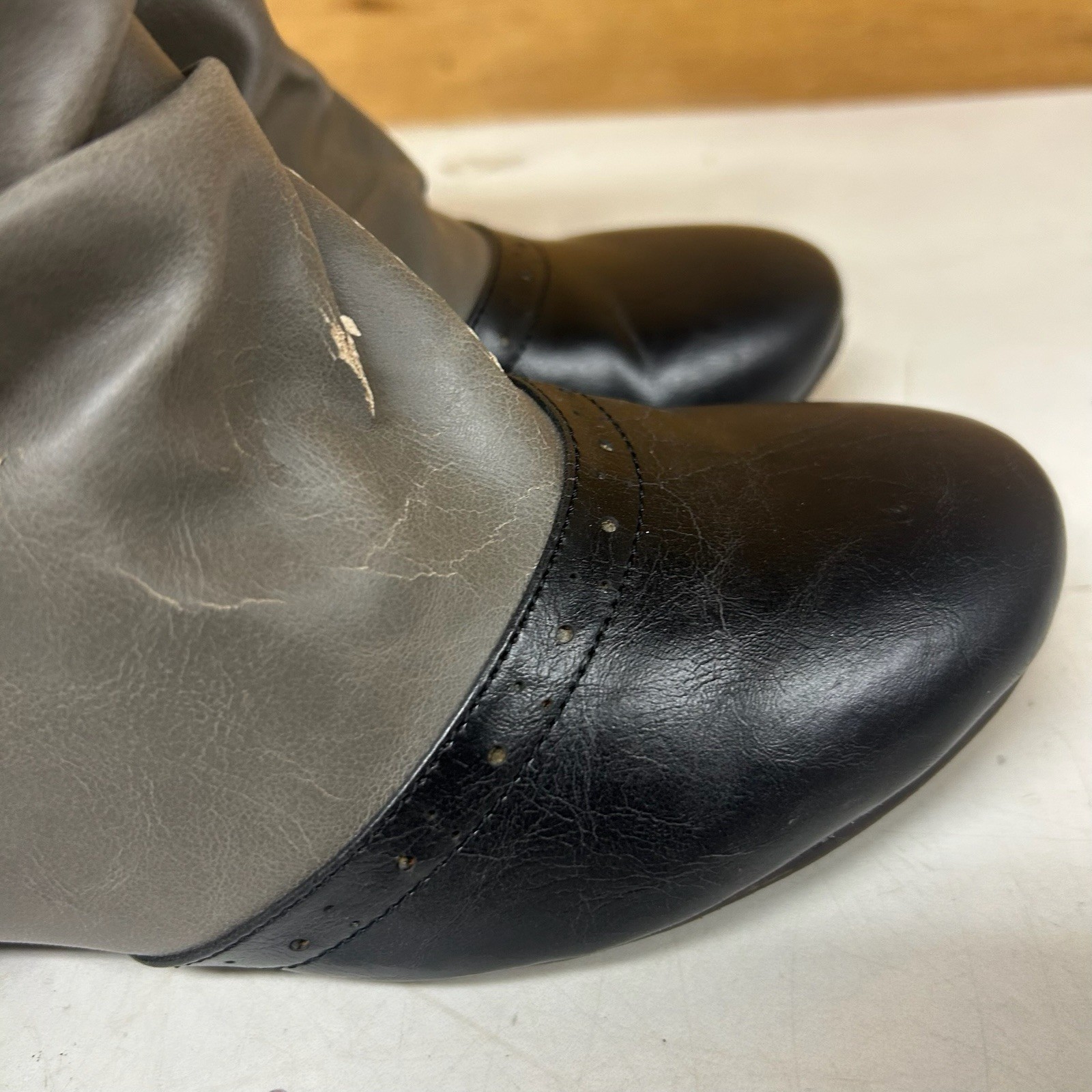 Women’s Short Boots Gray Black Size 24.0cm EEE Used
