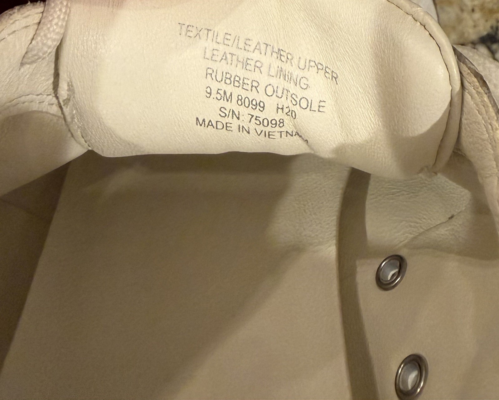 Tory Burch Women 9.5M Sneaker Nylon Calf Leather White Ivory Cerbiatto 100 Shoes