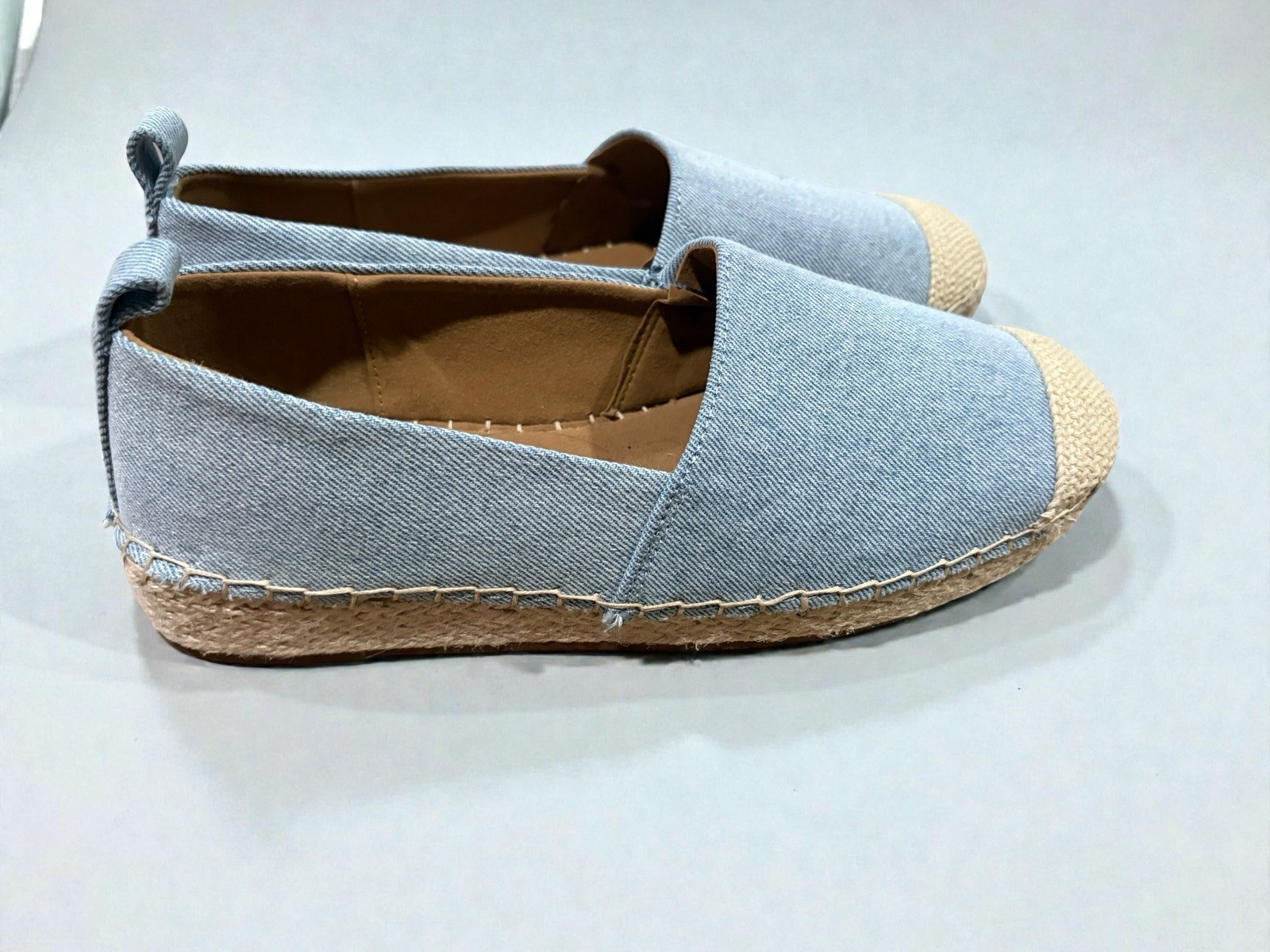 Magellan Outdoors Womens Denim Espadrille Shoes 182697 Slip On Flats Size 9