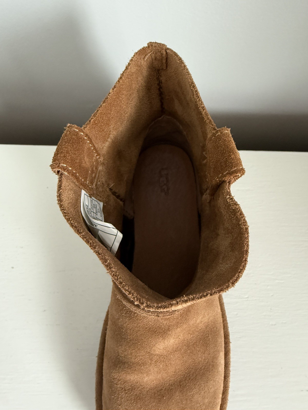 UGG Classic Mini Unlined Chestnut Leather Suede Boots Booties Women’s 6