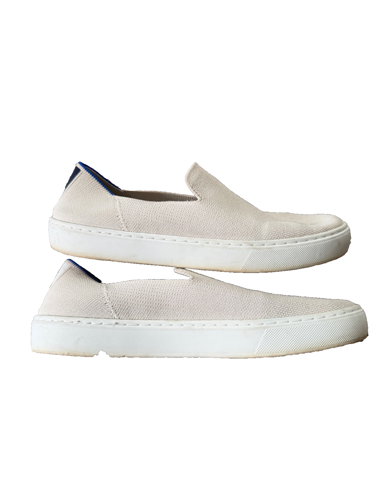 Rothy’s The Original Slip On Sneaker Women’s 8 Ivory Knit Washable Comfort Shoe