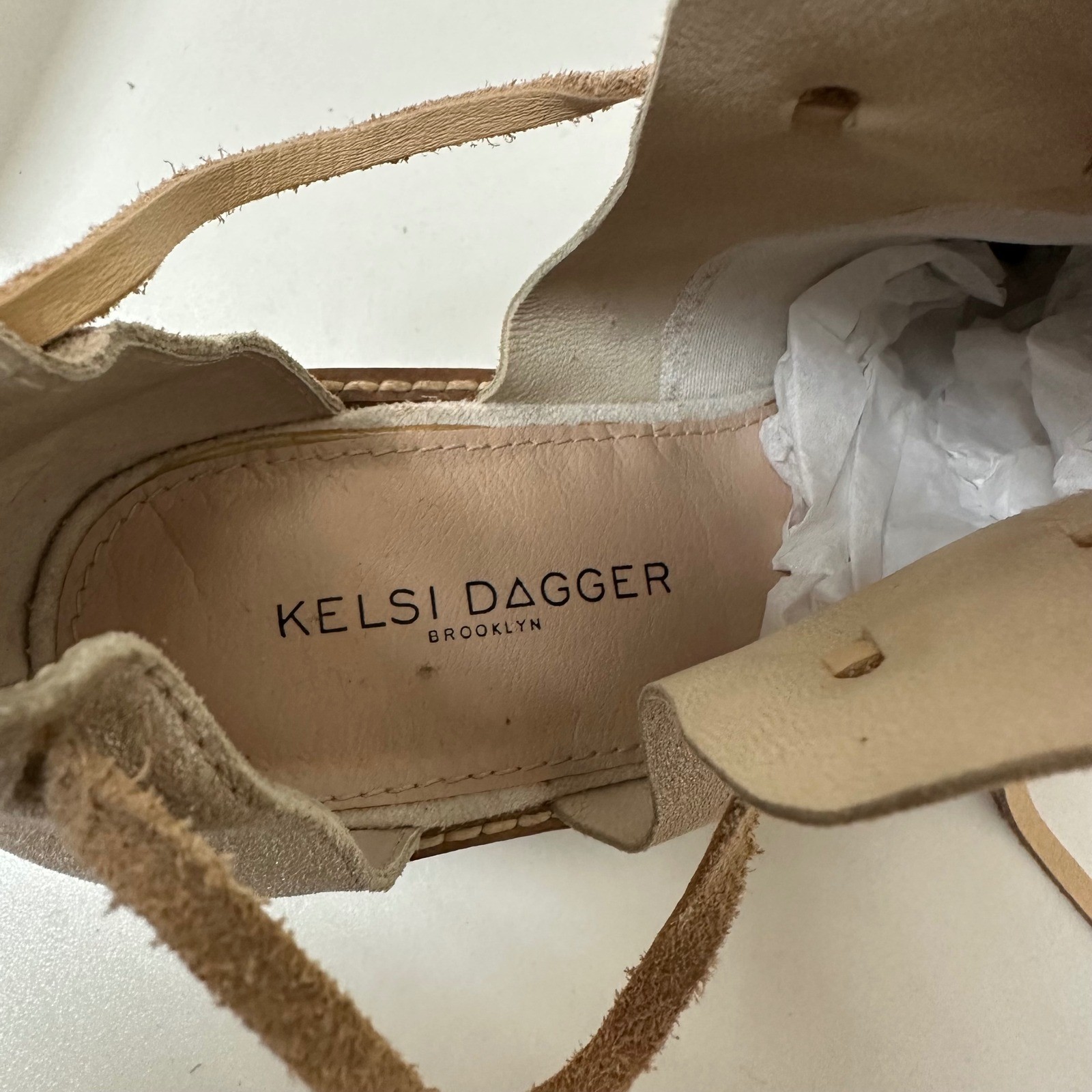 Kelsi Dagger Brooklyn Metallic Champagne Leather Cutout Ankle Booties 8.5 C385YY