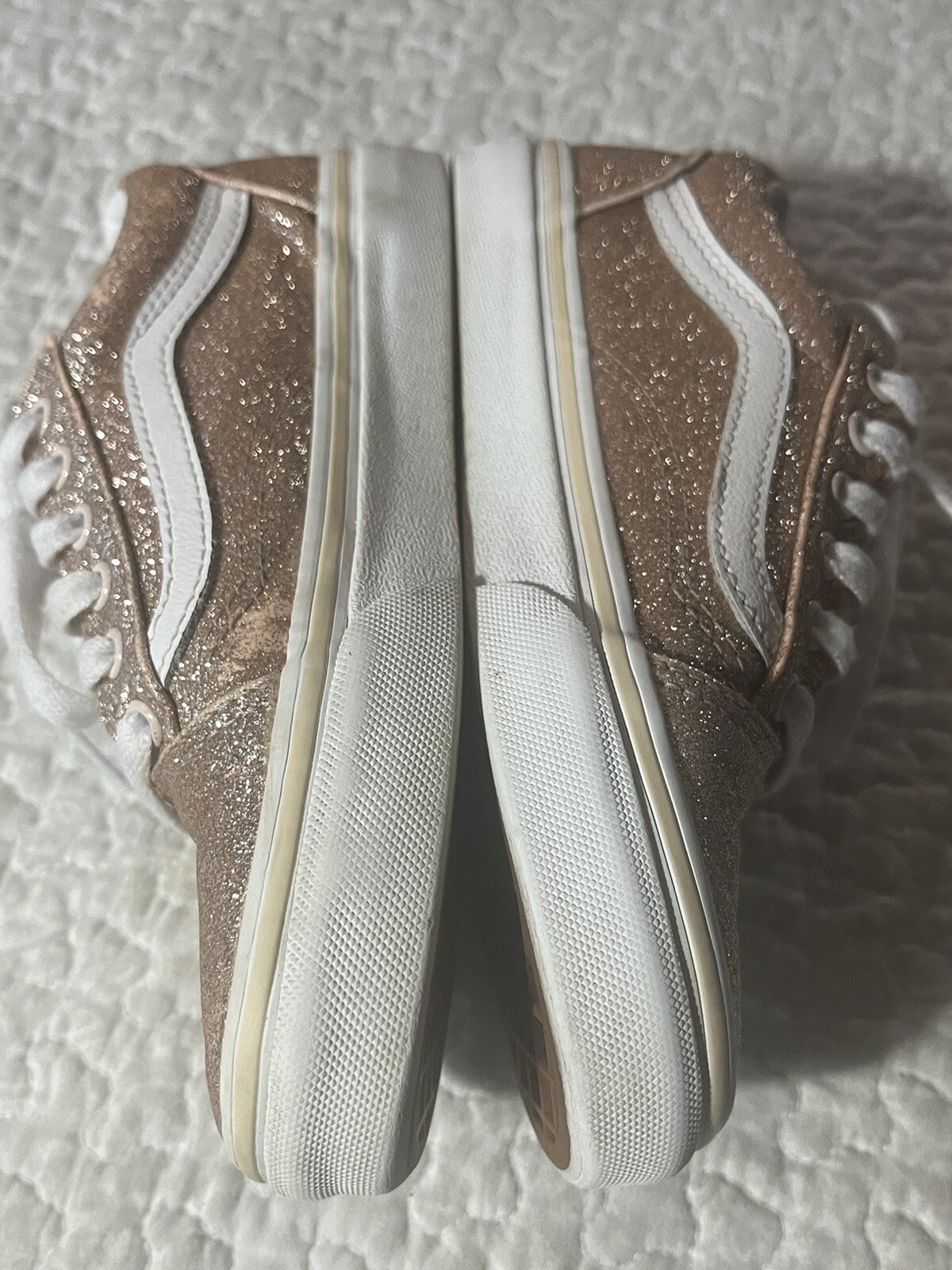 Vans Old Skool Pink Sparkle Youth 2.5 women’s 4-4.5 Low Top Lace Up Skate Shoes