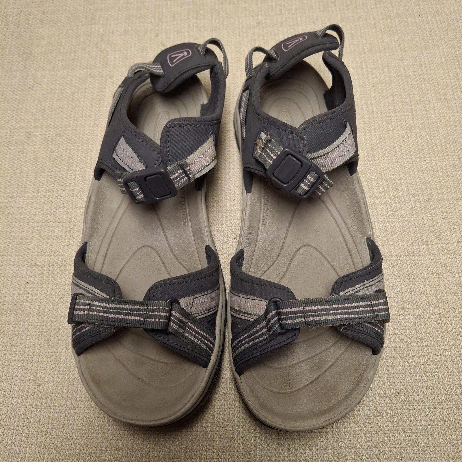 Keen Womens Terradora II Sz 8.5 2 Strap Open Toe Sport Sandals Light Gray