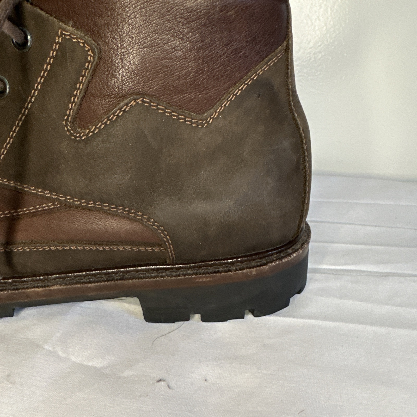 Cole Haan Women’s 8.5 M Brown Leather Hiking Chukka Boots Moc Toe Lace Gorpcore