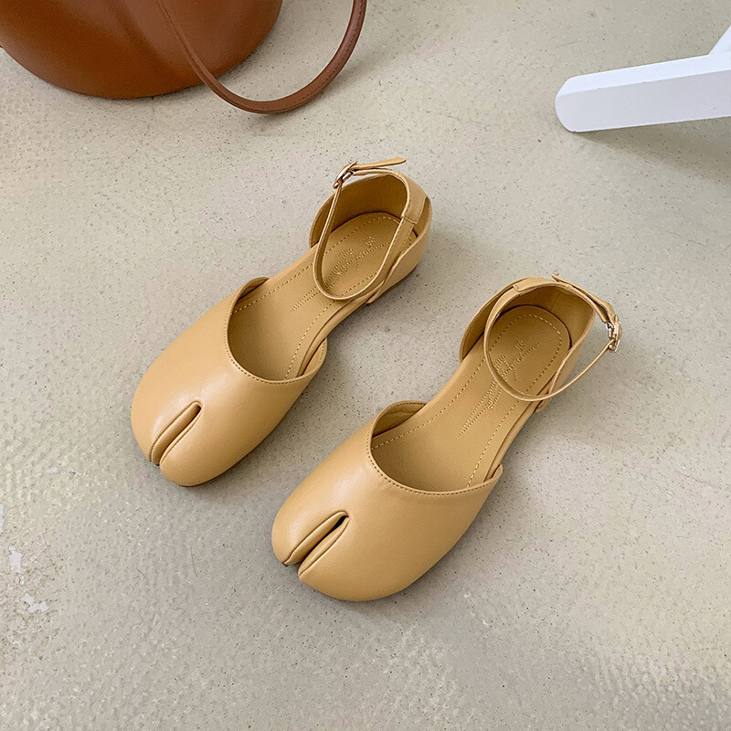 Women Flat-Bottom Split-Toed Sandals Shoes Summer Ankle Strap Comfort Shoes