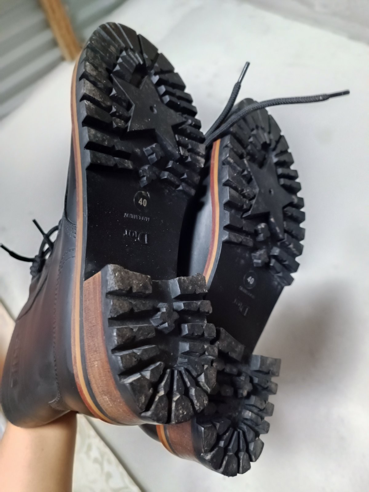Christian Dior Black Leather Quest Combat Boots