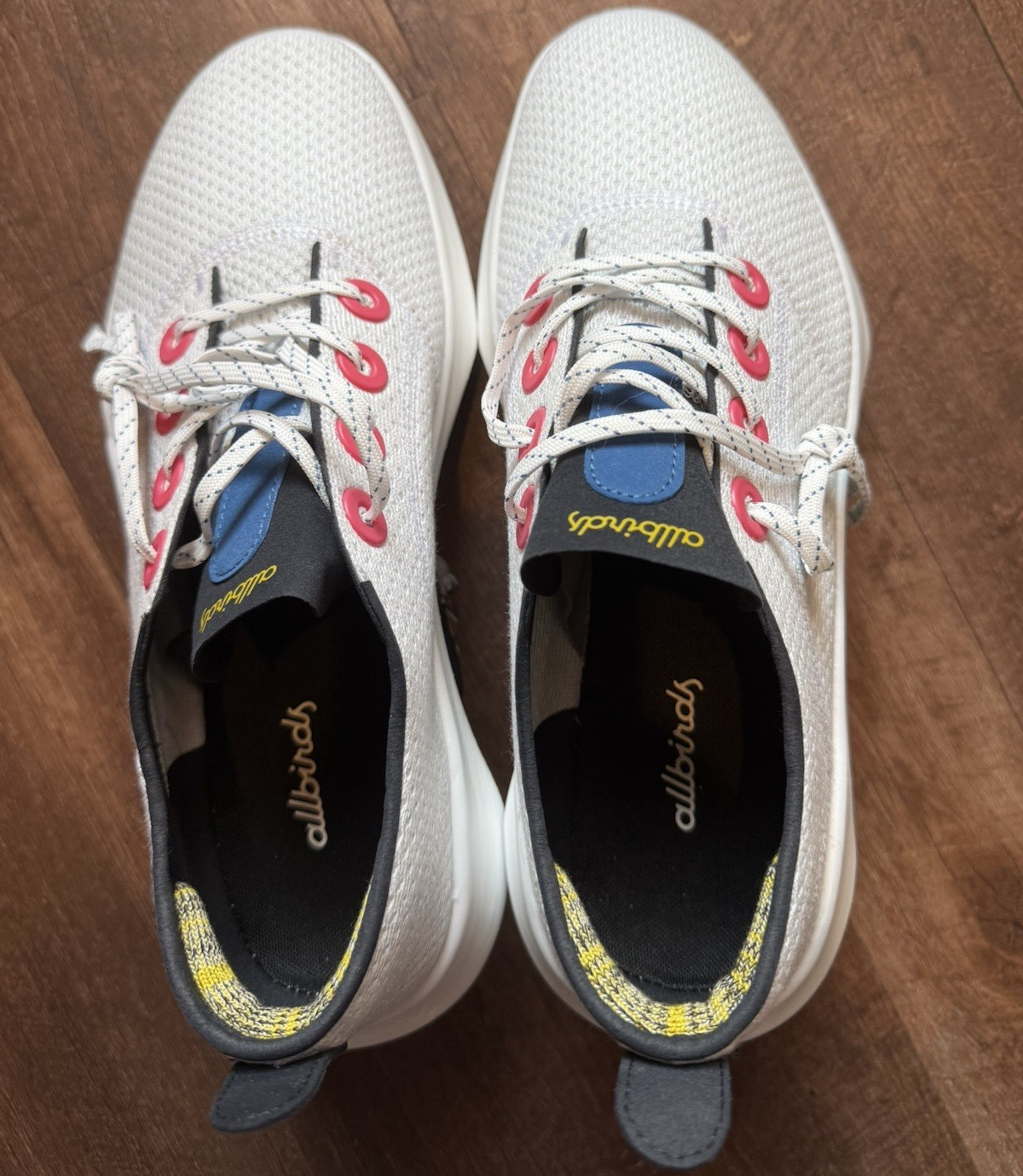 Allbirds Women’s White Knit Lace-Up Sneakers Solid Logo Accent, US 11, EU 41