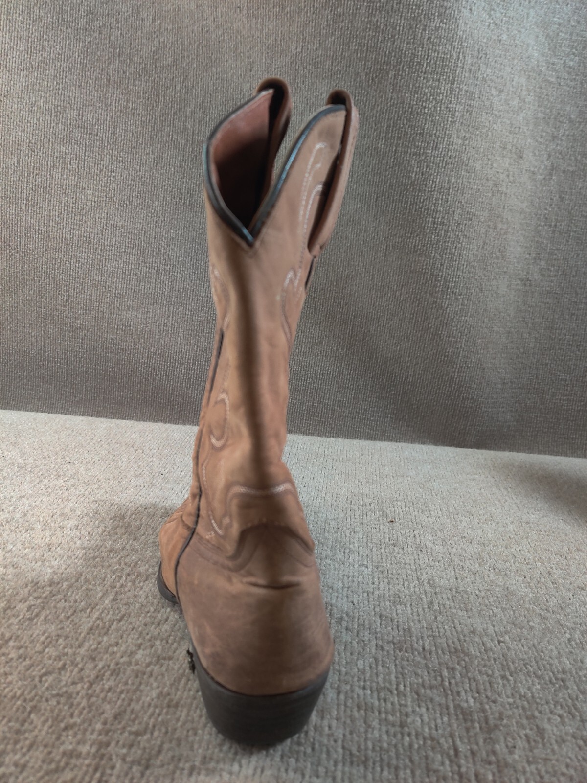 Eight Second Angel Women 8.5 Brown Leather Snip Toe Western Boot Pink Embroidery