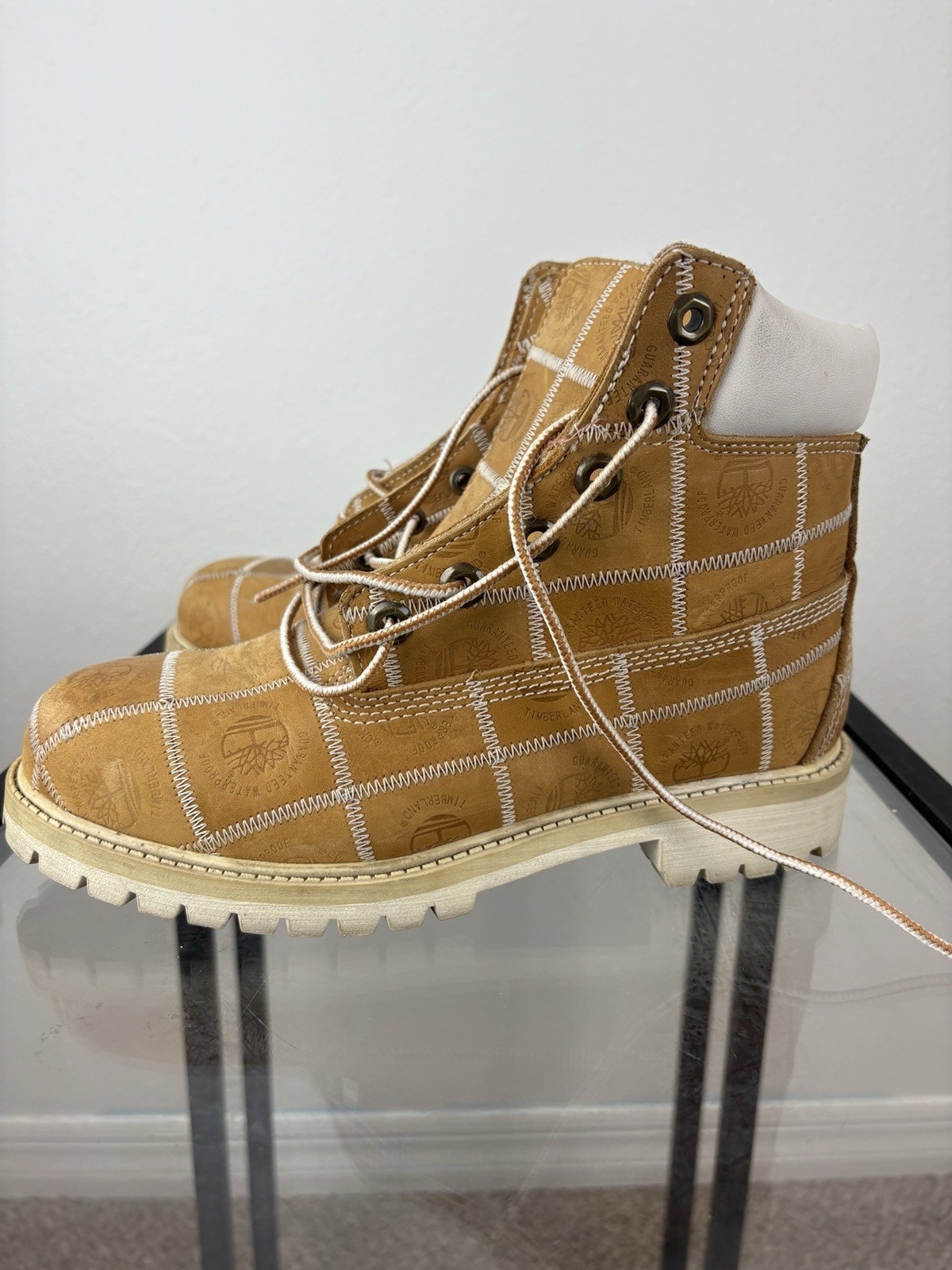 Timberland Classic Leather Patchwork RARE Nubuck Ankle Lace-Up Boots US 5