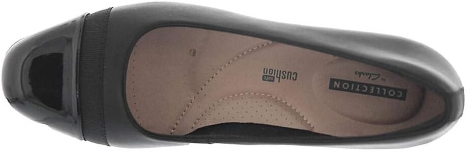 Clarks womens Juliet Monte Pump, Black Leather/Synthetic, 9.5 Wide US