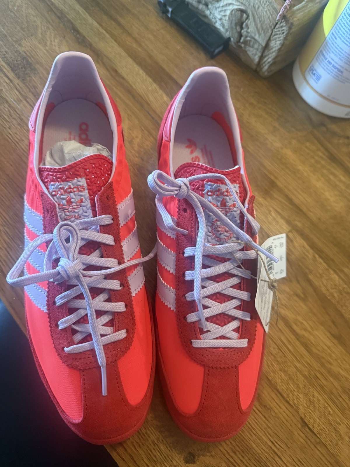Adidas SL 72 OG in the Solar Red / Ice Lavender / Better Scarlet colorway