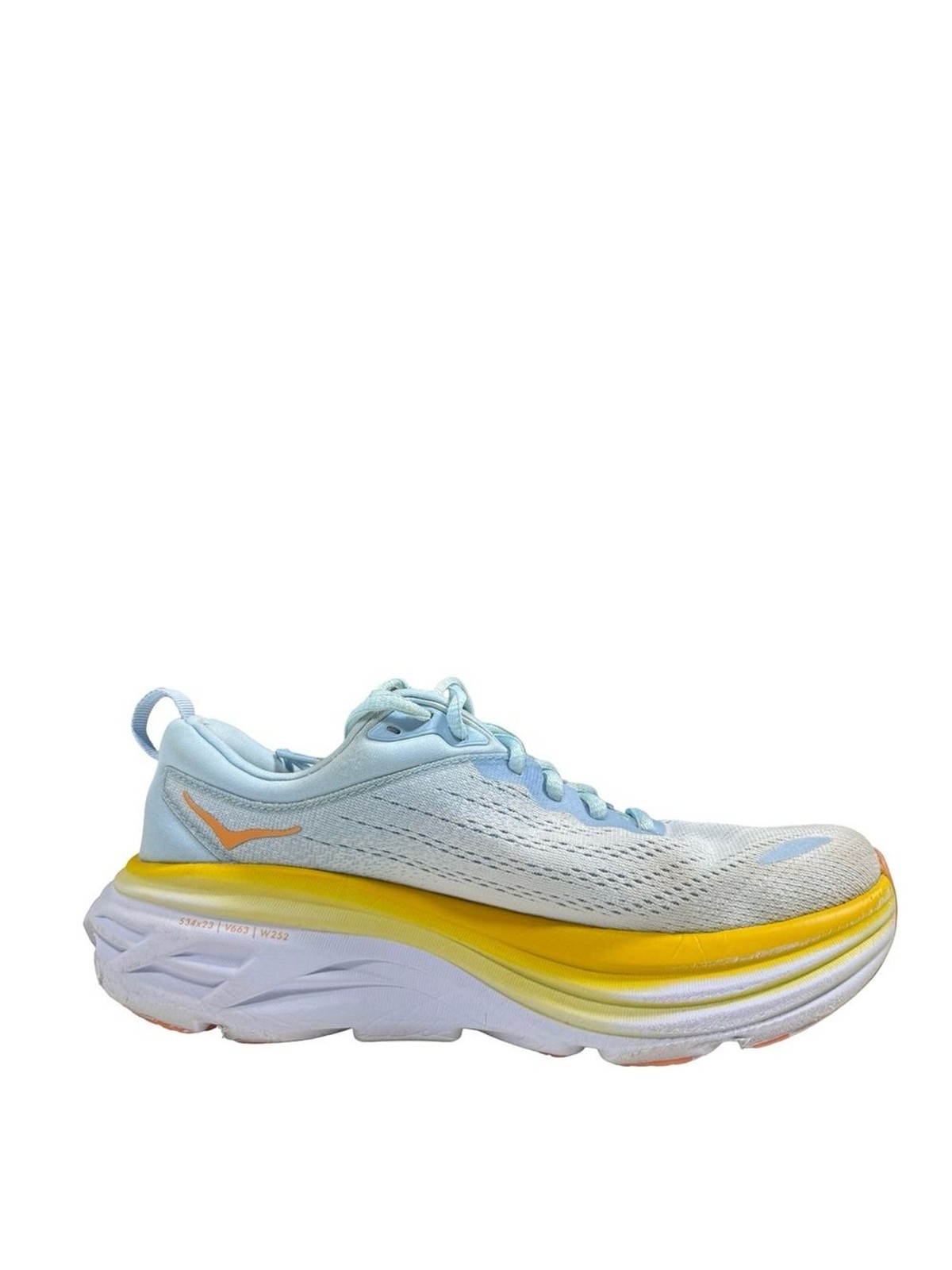 Hoka Bondi 8 Shoes Women Sz 8.5 B Blue Summer Song Running Sneakers 1127952 SSCA