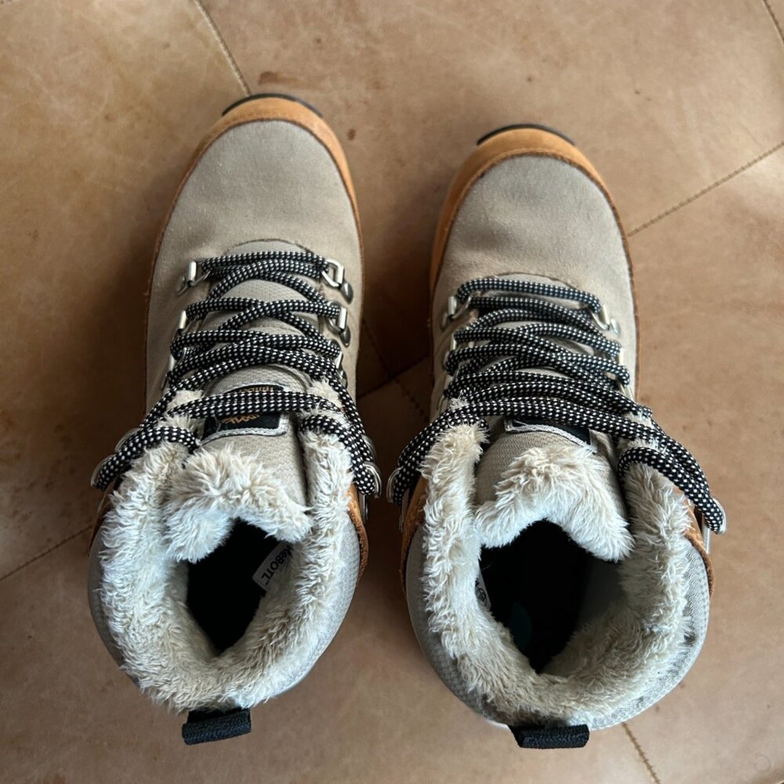 Timberland Alpine Hiking Boots Brown Gorpcore Cabin Faux-Shearling Women 6