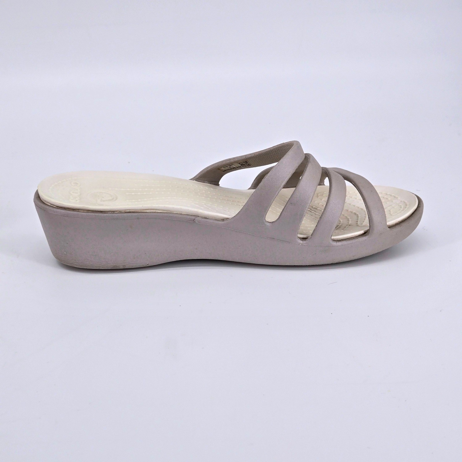 Crocs Patricia Four Strap Wedge Sandals Stucco Mushroom Neutral Women’s Size 7