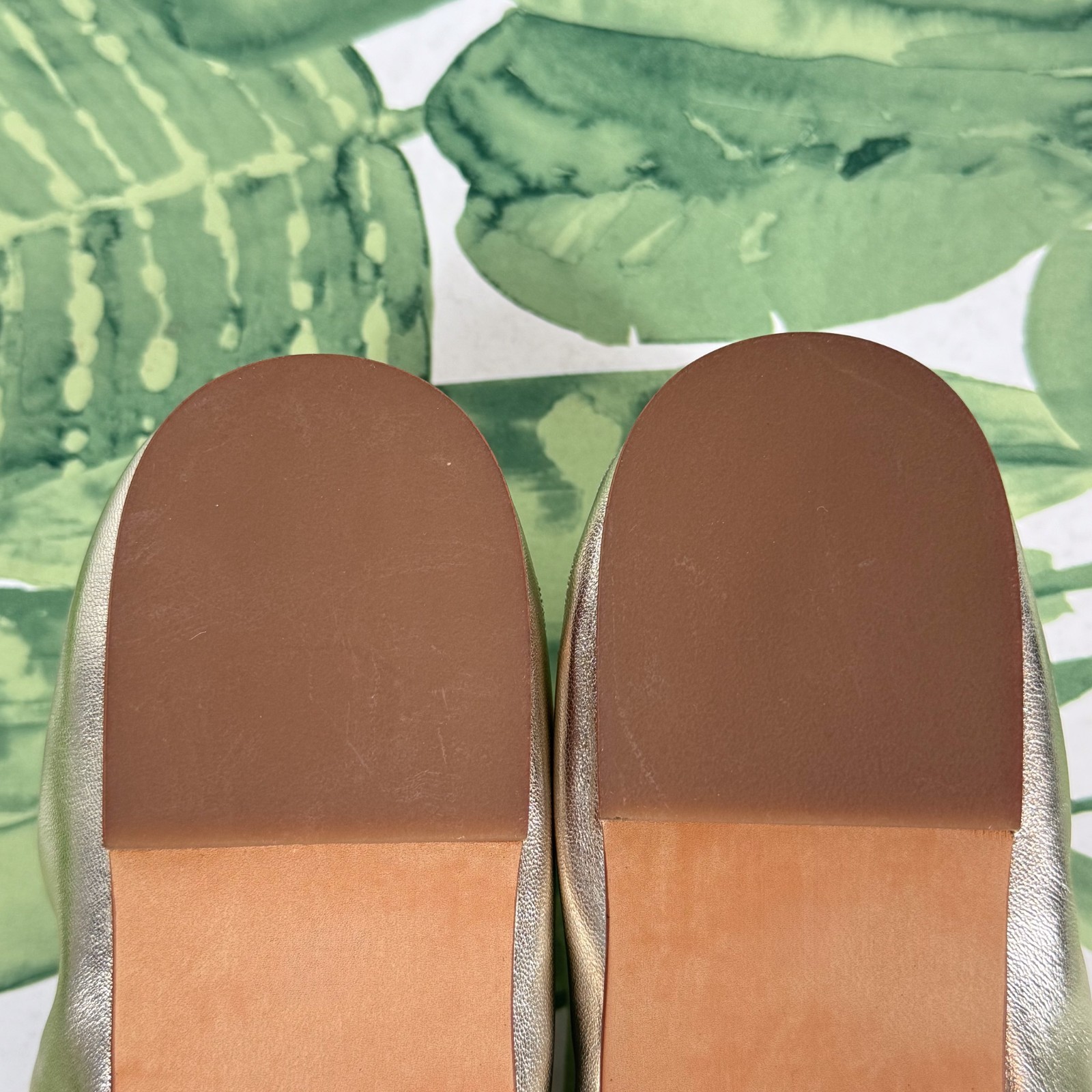 SAM EDELMAN NEW Felicia Jute Metallic Leather Ballet Flat