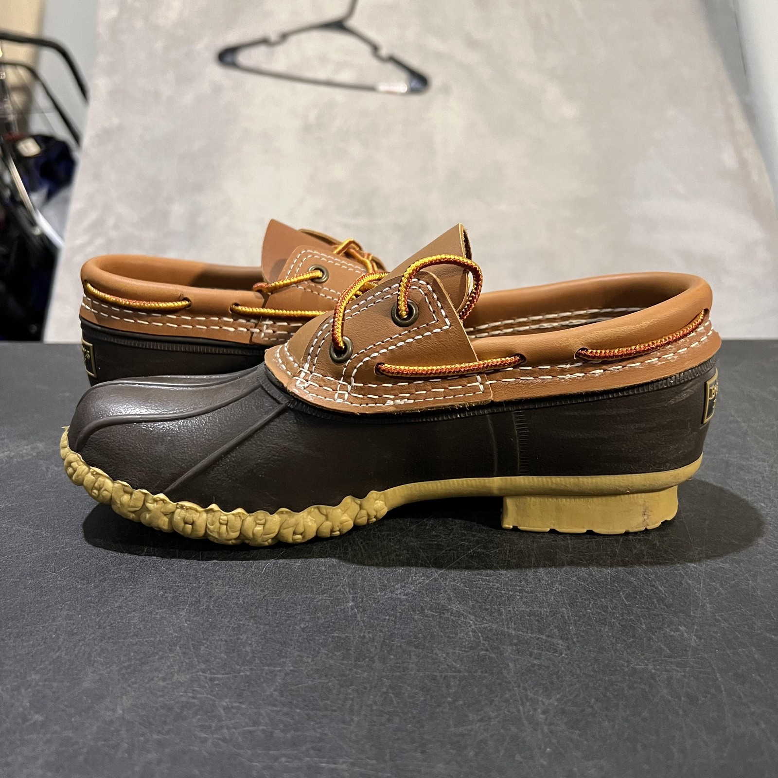 L.L. Bean Bean Boots Womens Size 7 Brown Leather Duck Shoes Waterproof Maine