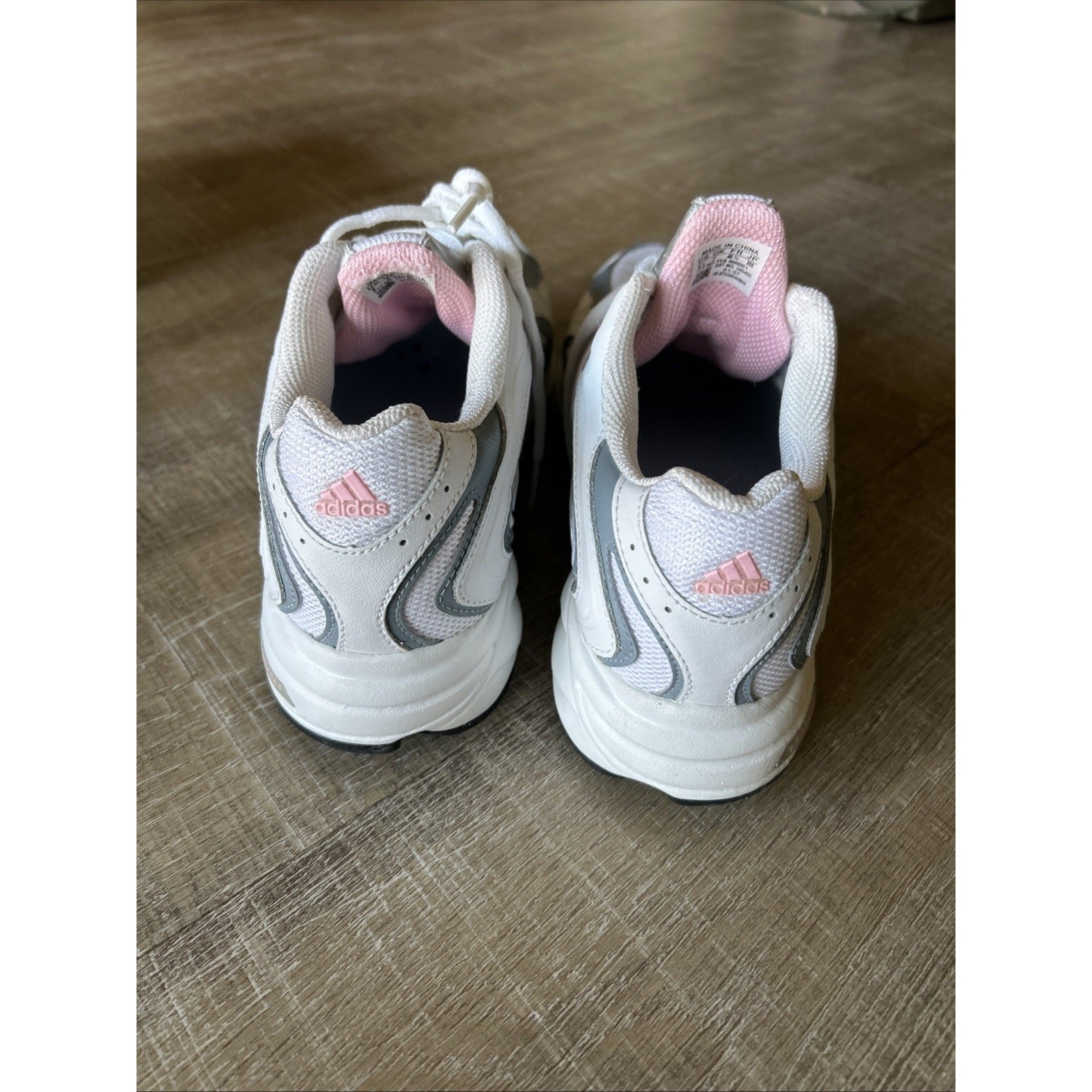 Adidas Trainer Sneakers Womens 8 White Pink Silver Y2K Running Shoes 2007 NIB