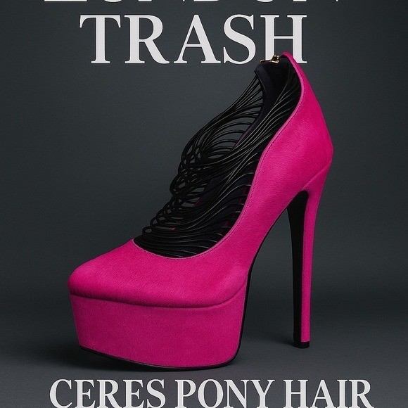 London Trash Hot Pink Ceres Platform Stilettos Calf Hair Heels 8.5