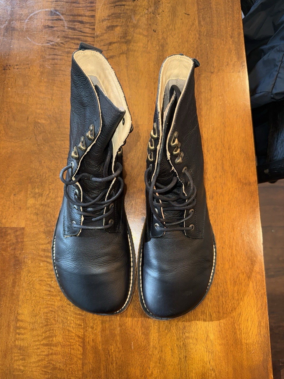 ORIGO Nomad Black Leather Ankle Lace-Up Boots Round Toe Eyelets US 11.5