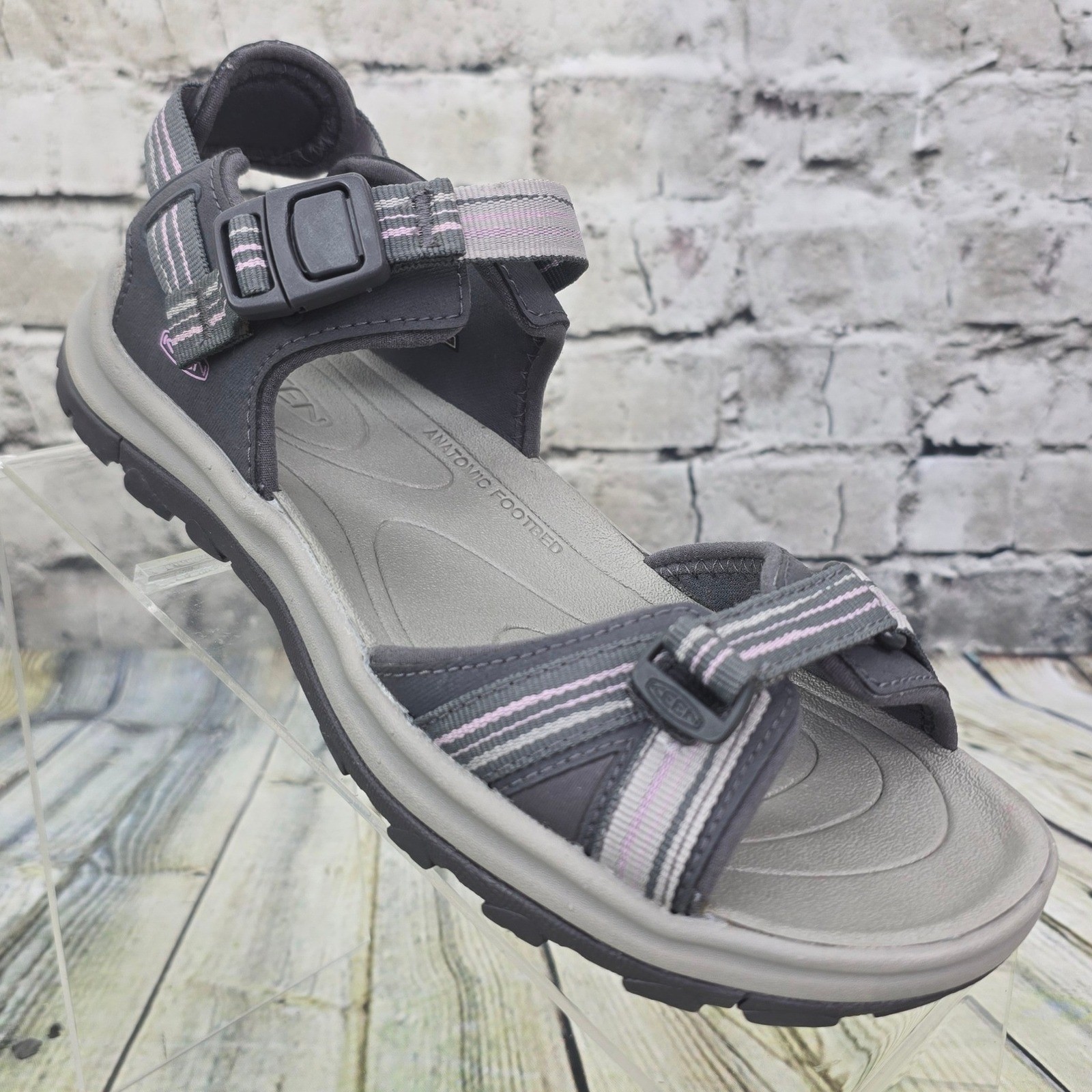 KEEN Terradora II Sandals Womens 7 Gray Pink Open Toe Web Strap 1022448 Hiking