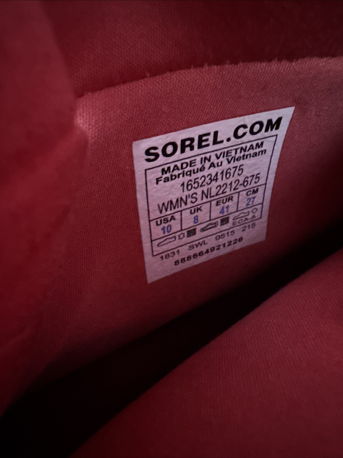Sorel Red Fall / Winter Hiking Boots NL2212675, Women’s Size 10, Good Condition!