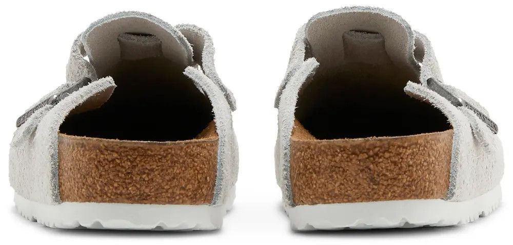 Birkenstock × Stussy Boston Clog Bone White Suede Leather Shoes Wide Size 37-45