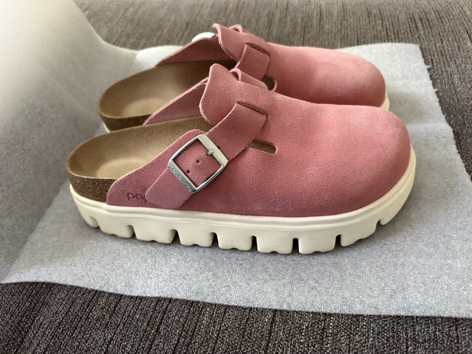 Birkenstock Papillio Boston Chunky Pink Suede Clog EU 37 US 6-6.5