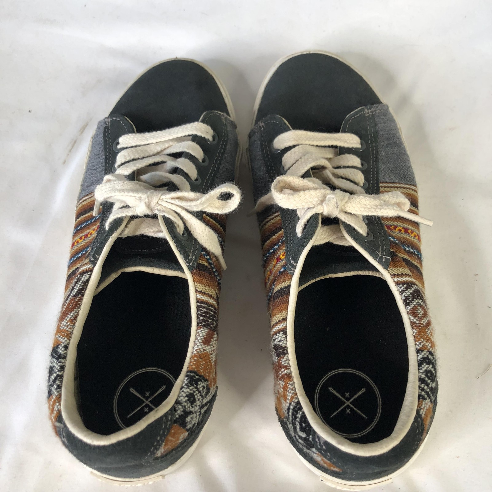 Inkkas Shoes Womens Size 10 Multicolor Canvas Geometric Low Top Sneaker