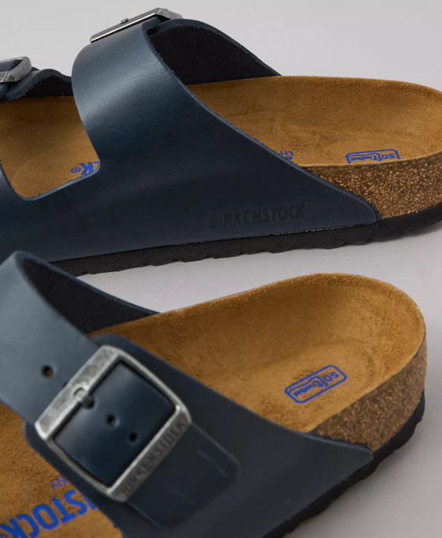 BIRKENSTOCK Arizona Blue Oiled Leather Unisex Comfort Clog Sandals (Wide/Narrow)