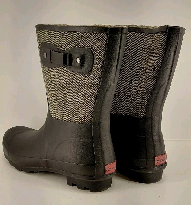 Chooka Boots. Herringbone Black Classic Mid-calf Racer Outdoor Boots. Size 9