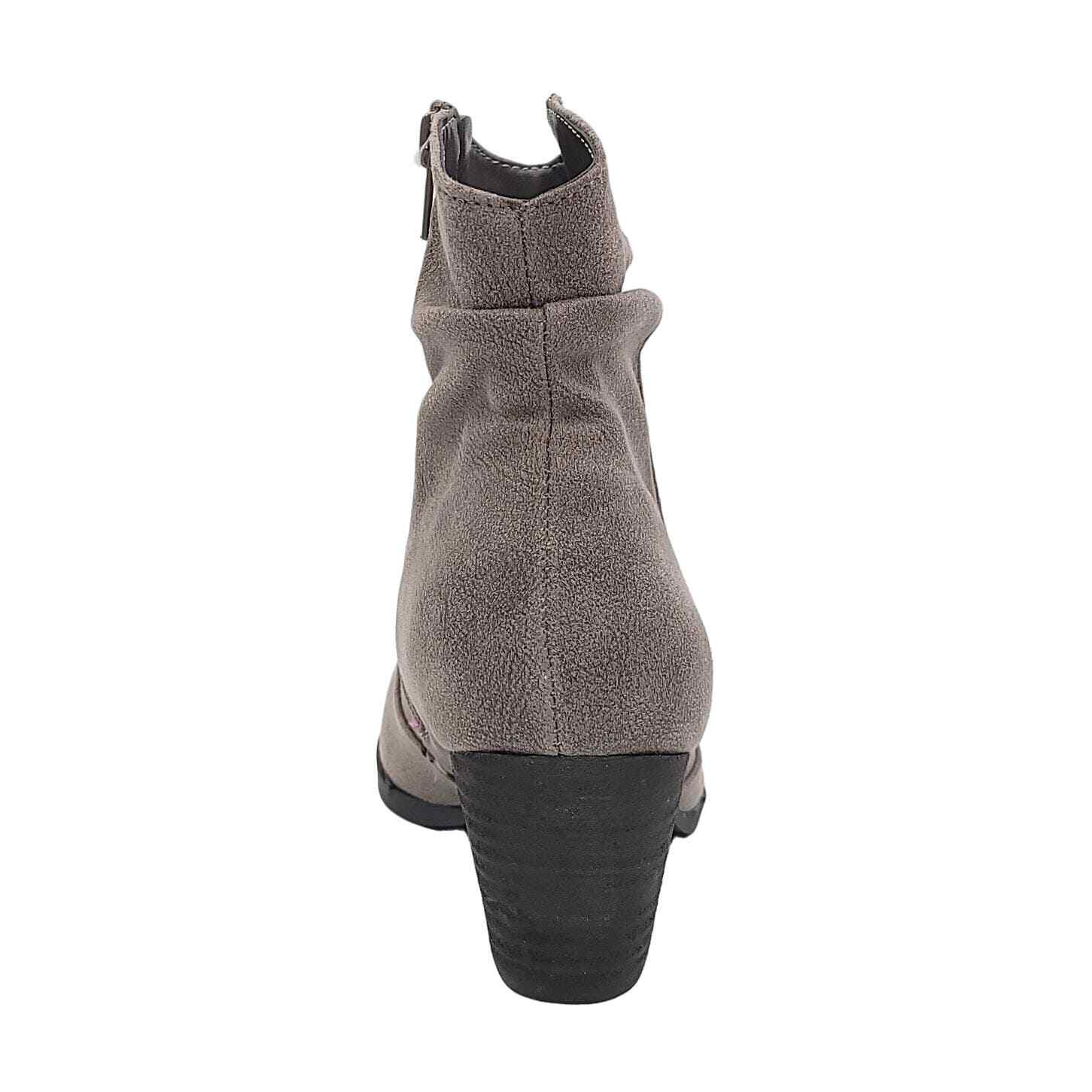 Bella Vita Women Block Heel Ankle Booties Helena Size US 9M Grey Faux Suede