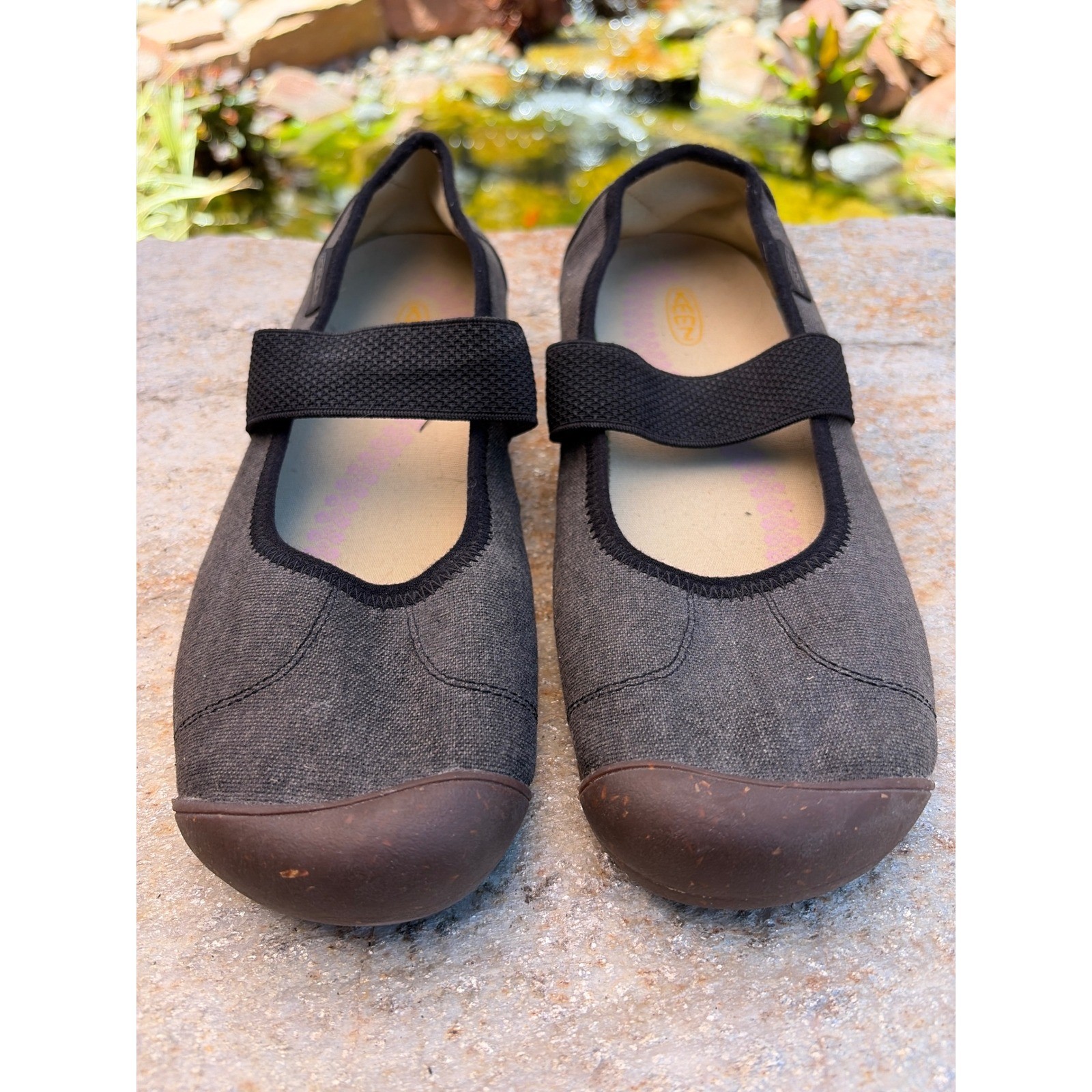 KEEN Sienna MJ Canvas Mary Jane Black Gray Flats Shoes Womens 10.5 1014731
