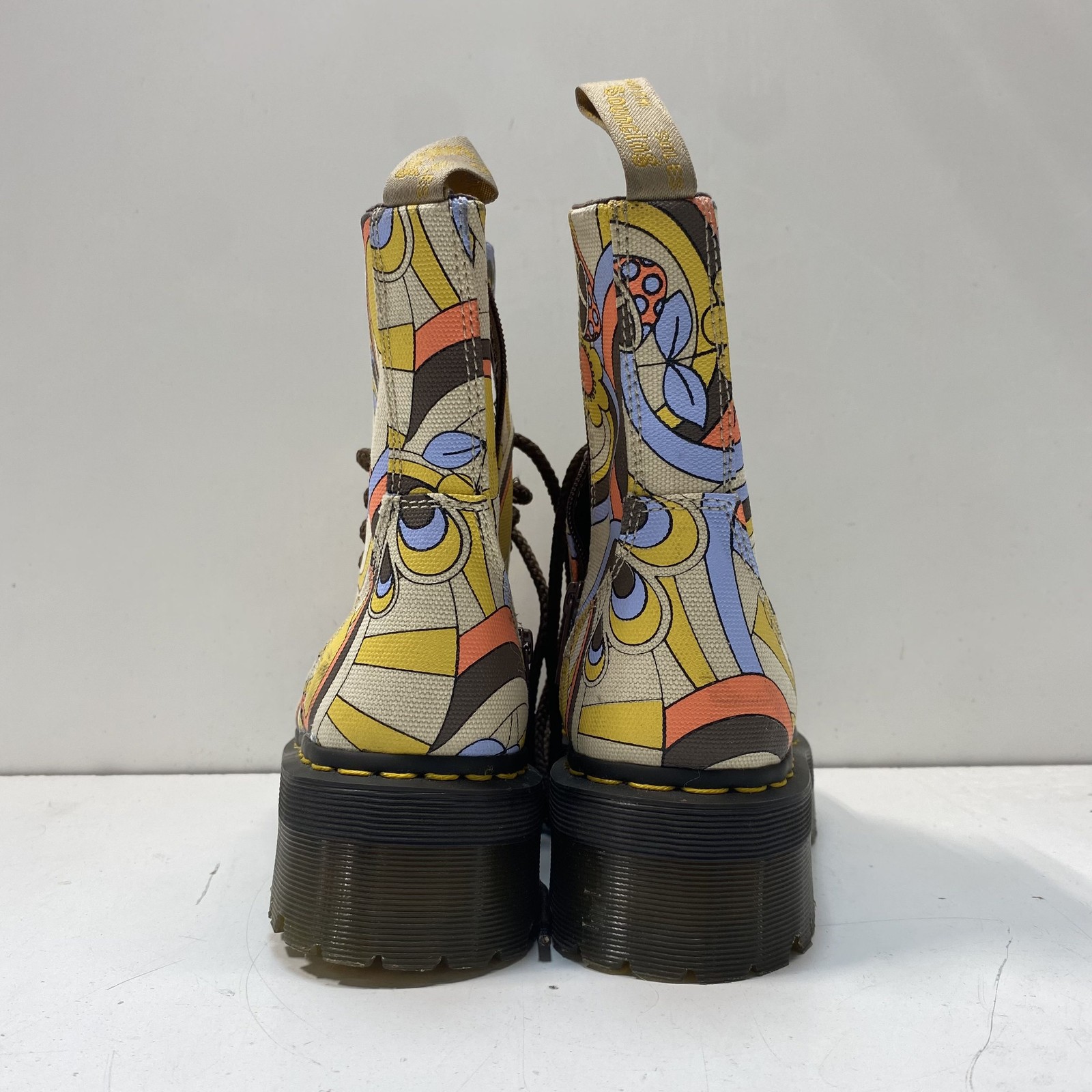 Dr. Martens Vegan Jadon Psychedelic Mushroom Platform Boots Size 11W 10M