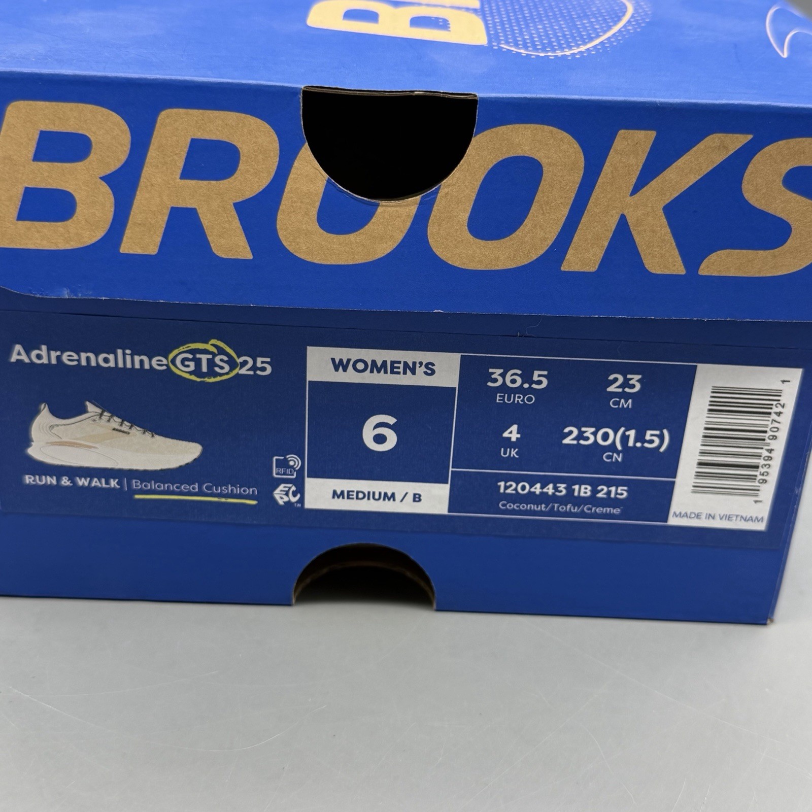 Brooks Adrenaline GTS 25 Women’s 6 B Running Walking Shoes Coconut Crème Leopard