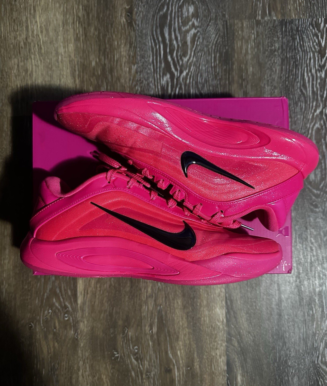 Nike A’One Basketball Low Top Lace-Up Sneakers 10W/8.5M Pink/Black FZ8605-610