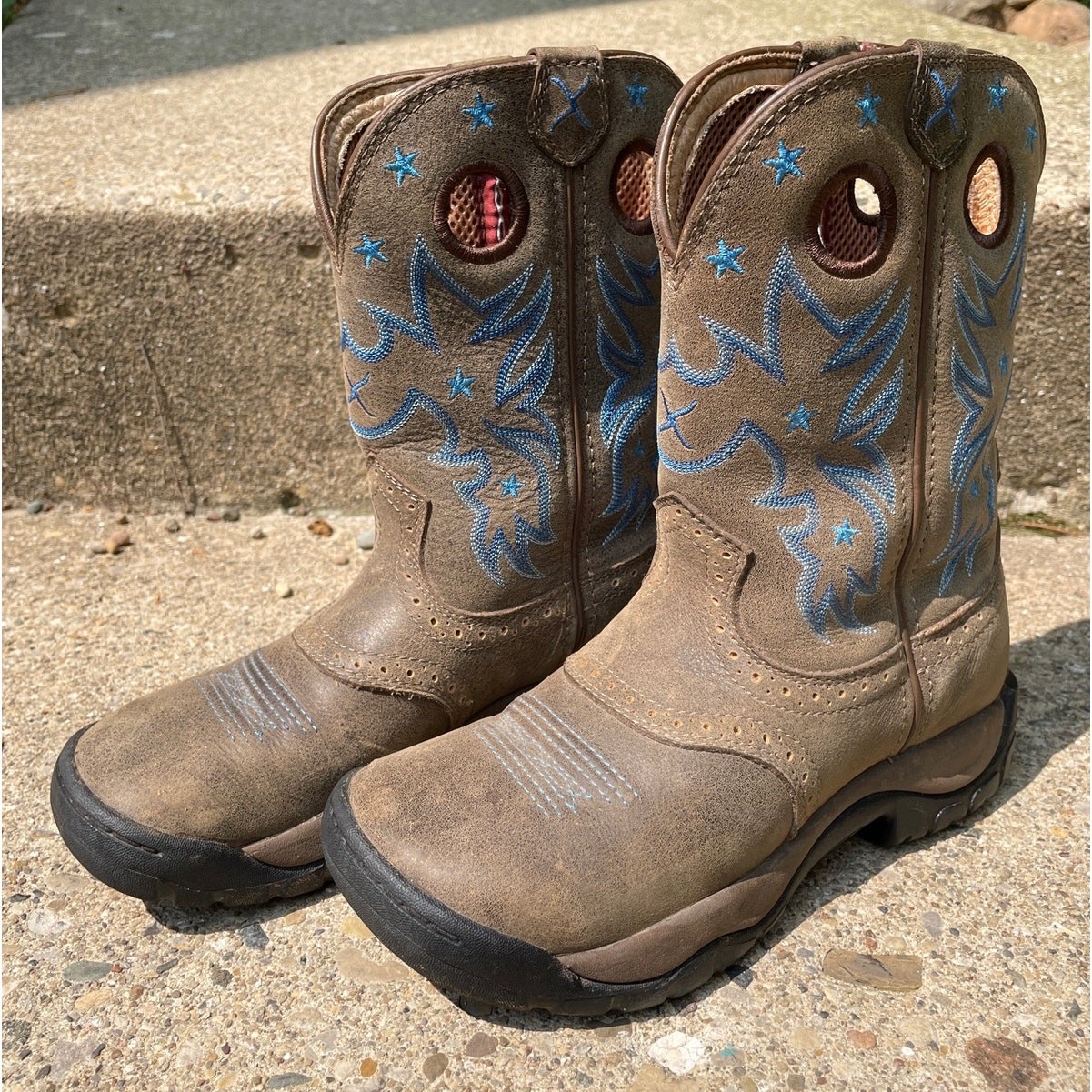 Twisted X Women’s 9″ Pull On Round Toe All Around Western Work Boot Sz 7M Tan