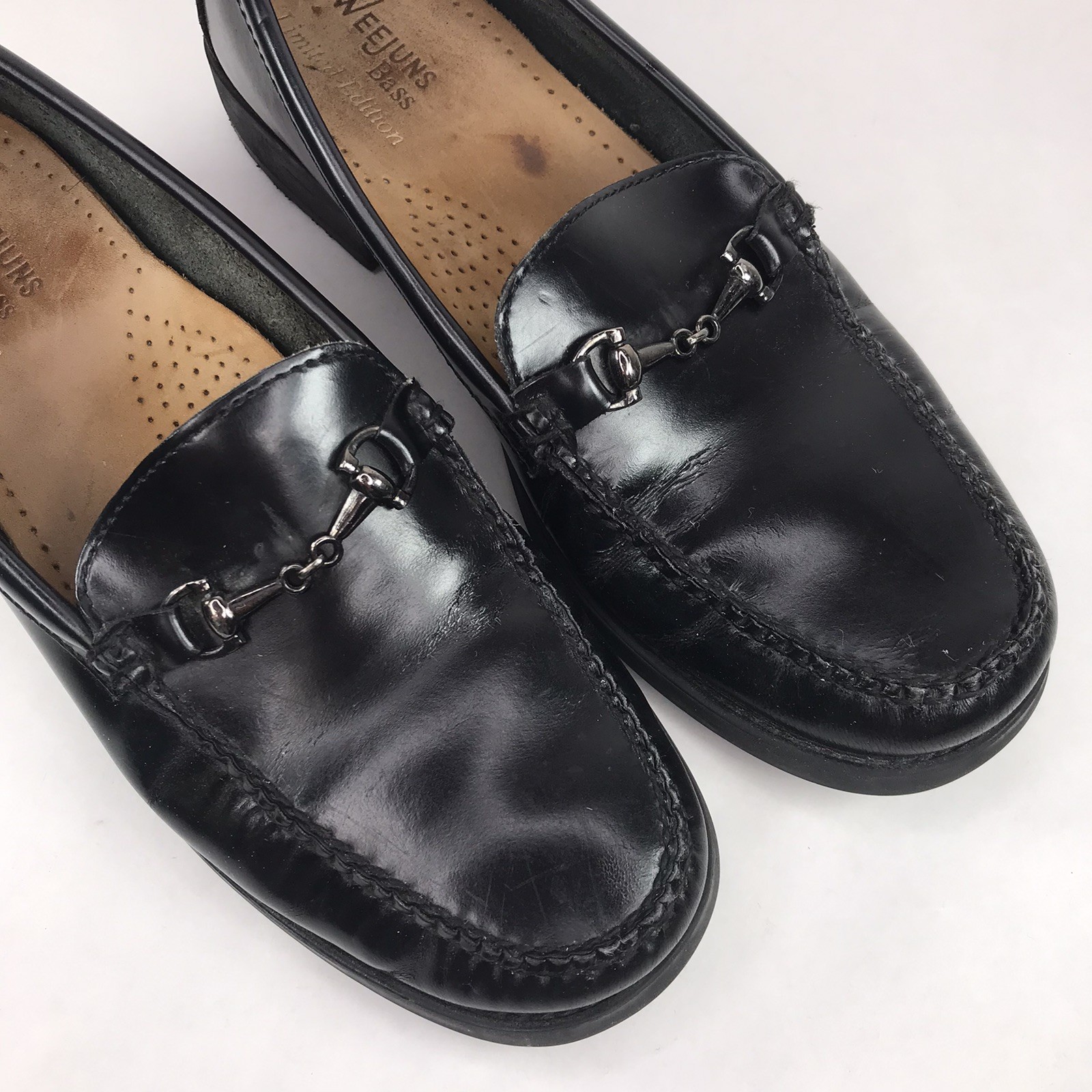 GH Bass Weejuns Womens 9 Limited Edition “Yale” Horse Bit Black Leather Loafers