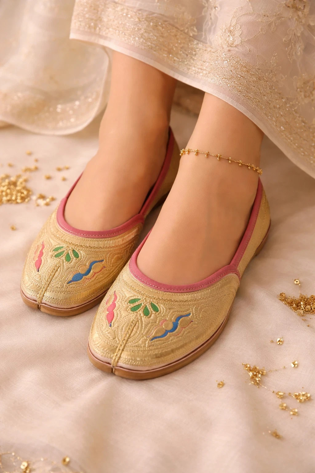 Women Shoes Jutties Indian Handmade Flip-Flops Leather Punjabi Mojaries US 6-10