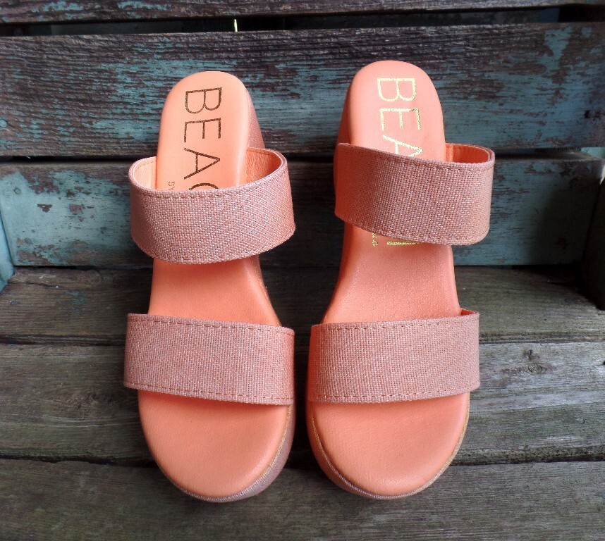Beach by Matisse Ocean Ave Sandals Orange 9M Slip On Open Toe Slide New!