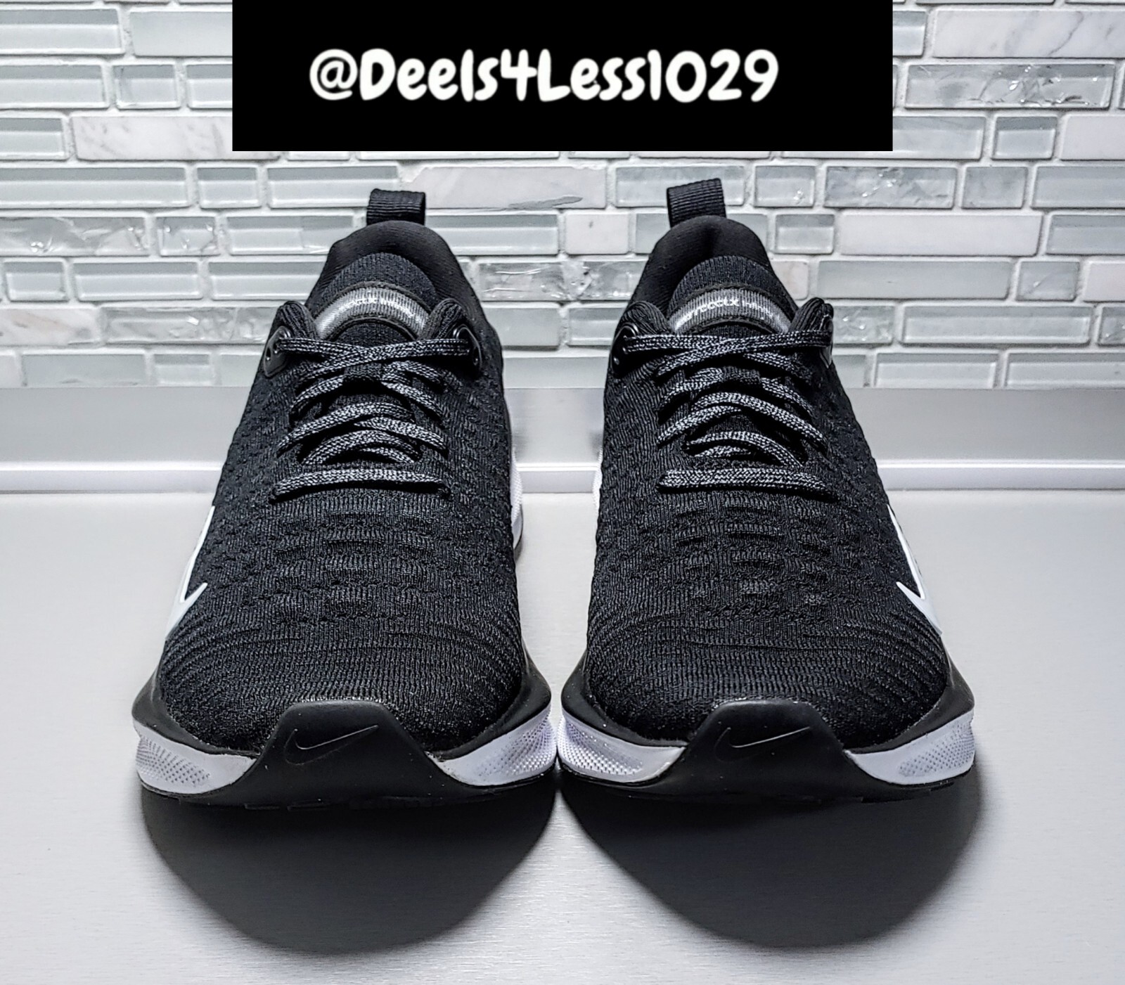 Nike ReactX Infinity Run Flyknit 4 Womens Size 8 Black White Grey DR2670-001