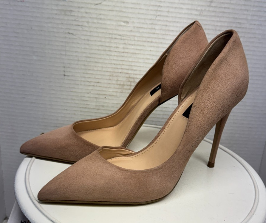 Aqua Dion Half d’Orsay Heel 4.25 Pump Suede Blush Pointed toe 1067 Women 9M 40
