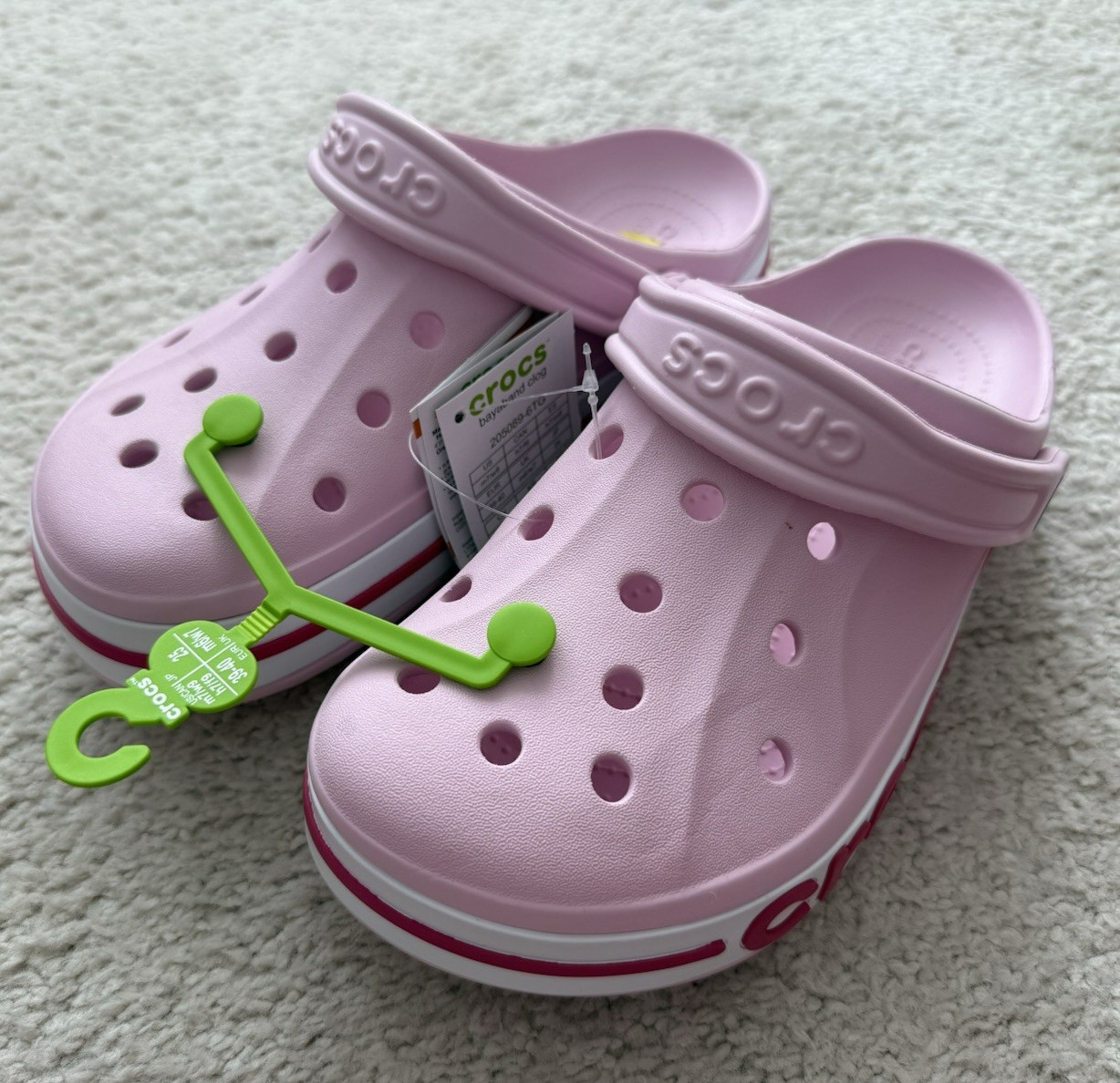 New CROCS Women’s BAYABAND CLOG 205089-6TG PINK SANDALS US W9/M7