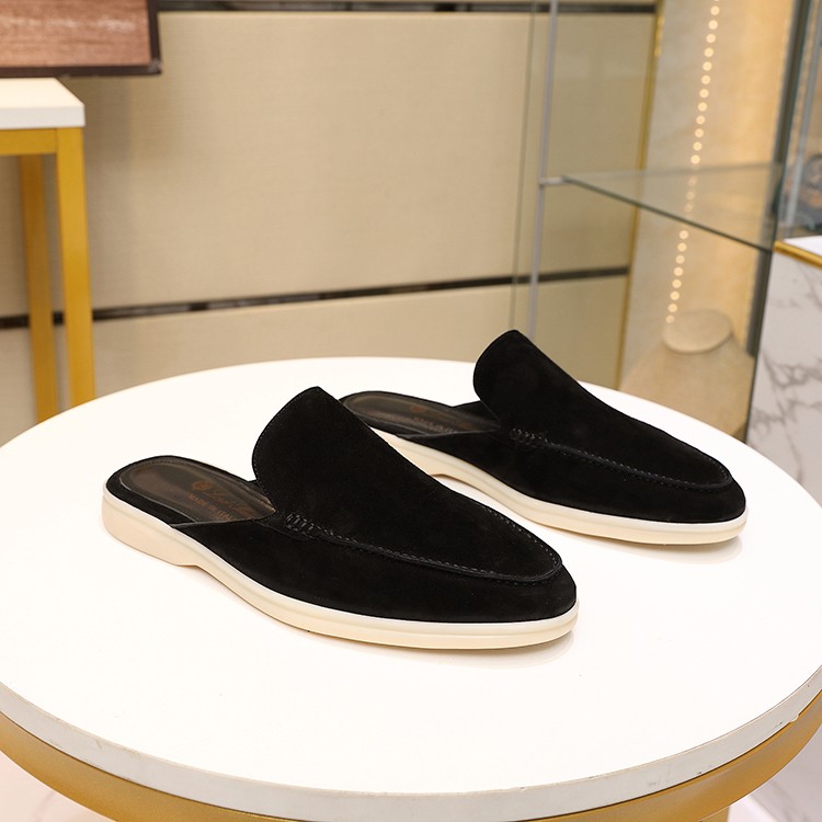 Mens Summer Suede Leather Slippers Casual Mules Comfort Retro Loafers Shoes