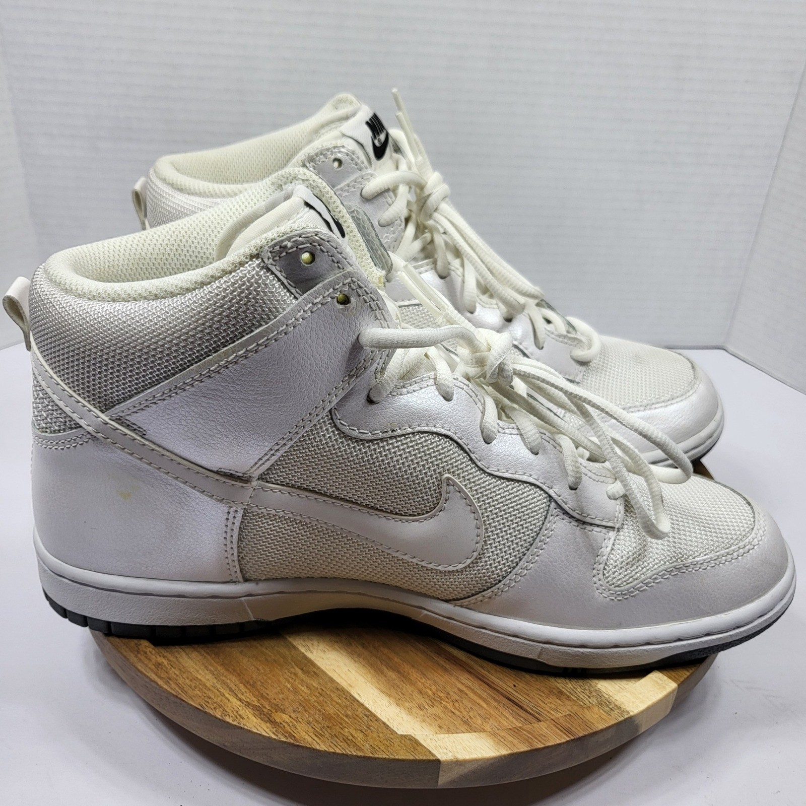 Nike Dunk High Skinny Women’s 11 Pearl White Silver Mesh 429984-105 Retro 2014